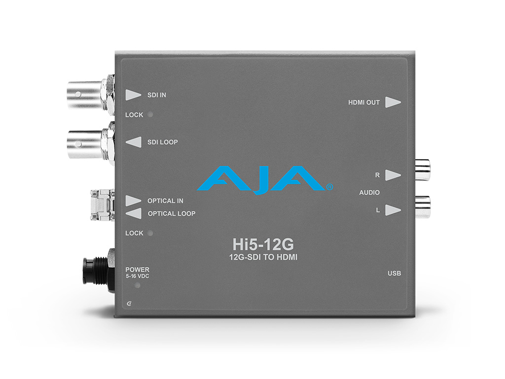 AJA Converter UHD,4K SD-/HD-/3G/6G/ 12G-SDI auf HDMI2.0/ Stereo A