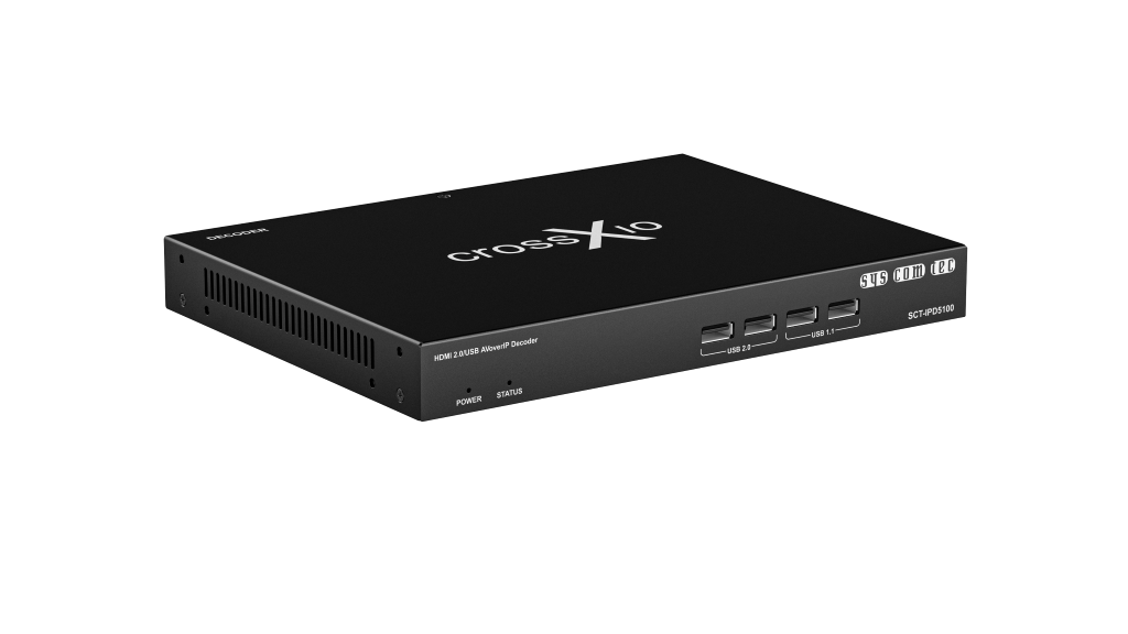 crossXio AVoverIP Decoder 4K HDMI2.0/DANTE/PoE  SCT-IPD5100