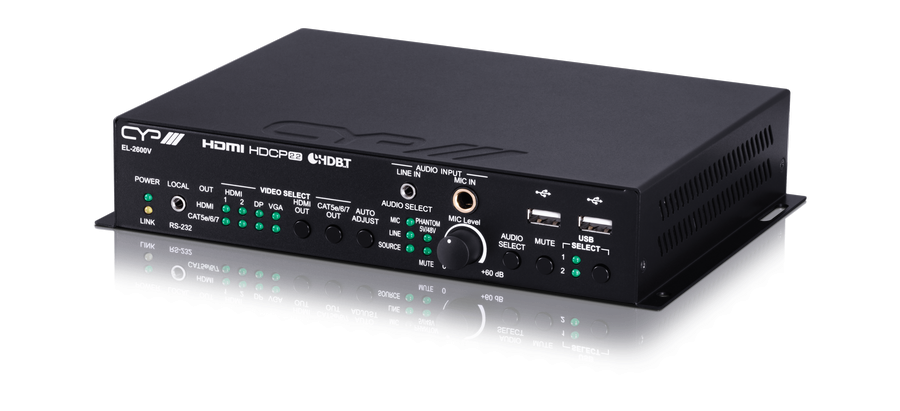 CYP Europe CAT TX/ Matrix 4x2 DP, HDMI2.0, VGA, Audio, USB auf HDMI, HDBaseT, Audio EL-2600V