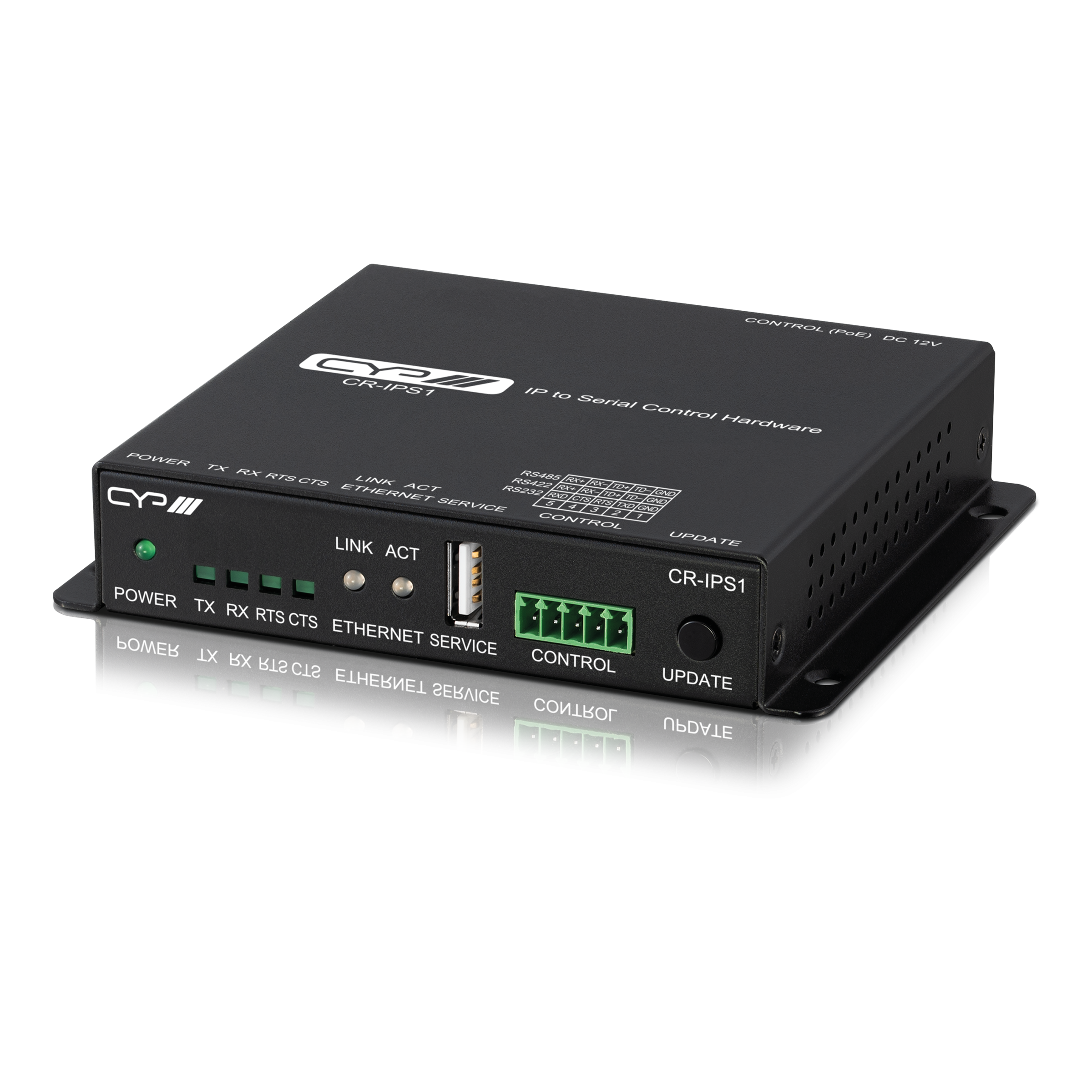 CYP Europe Controller IP (PoE) auf Serial RS232/ RS422/ RS485 CR-IPS1