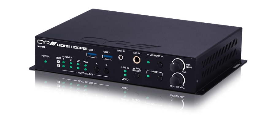 CYP Europe Kreuzschiene Multiformat, UHD, USB3 4x2, Audioverstärker 2x20 MA-U42