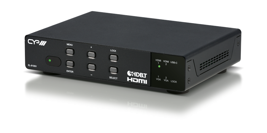 CYP Europe Schalter/ Scaler USB-C, HDMI2.0 UHD/ 4K, VGA auf HDBaseT, HDMI, Audio EL-8100V