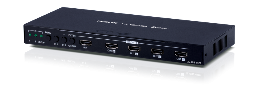 CYP Europe Verteiler/ Schalter HDMI2.0 UHD/ 4K / HDCP2.2 2:8 QU-28S-4K22