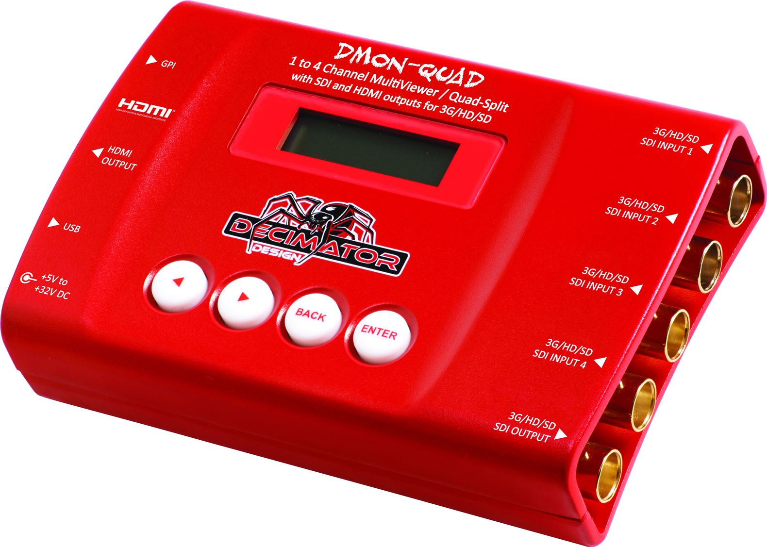 DECIMATOR DESIGN Multiviewer (3G/HD/SD)-SDI zu HDMI/3G SDI DMON-QUAD
