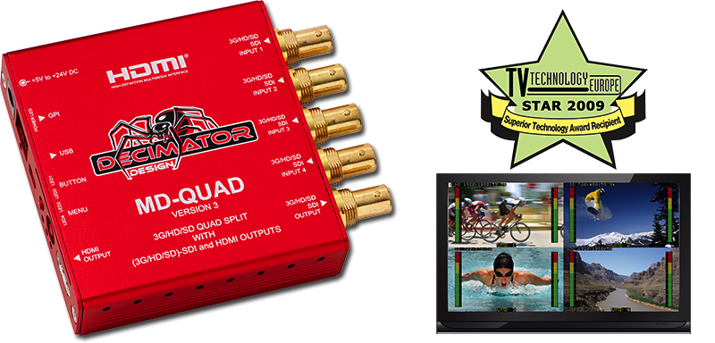 DECIMATOR DESIGN Multiviewer/Converter/3G SDI/HDMI/ MD-QUAD V3