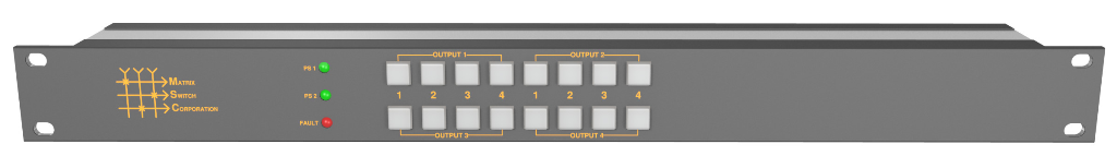 Matrix SD-/ HD-/ 3G/ 6G/ 12G-SDI 4x4 with Buttons MSC-UXD44L