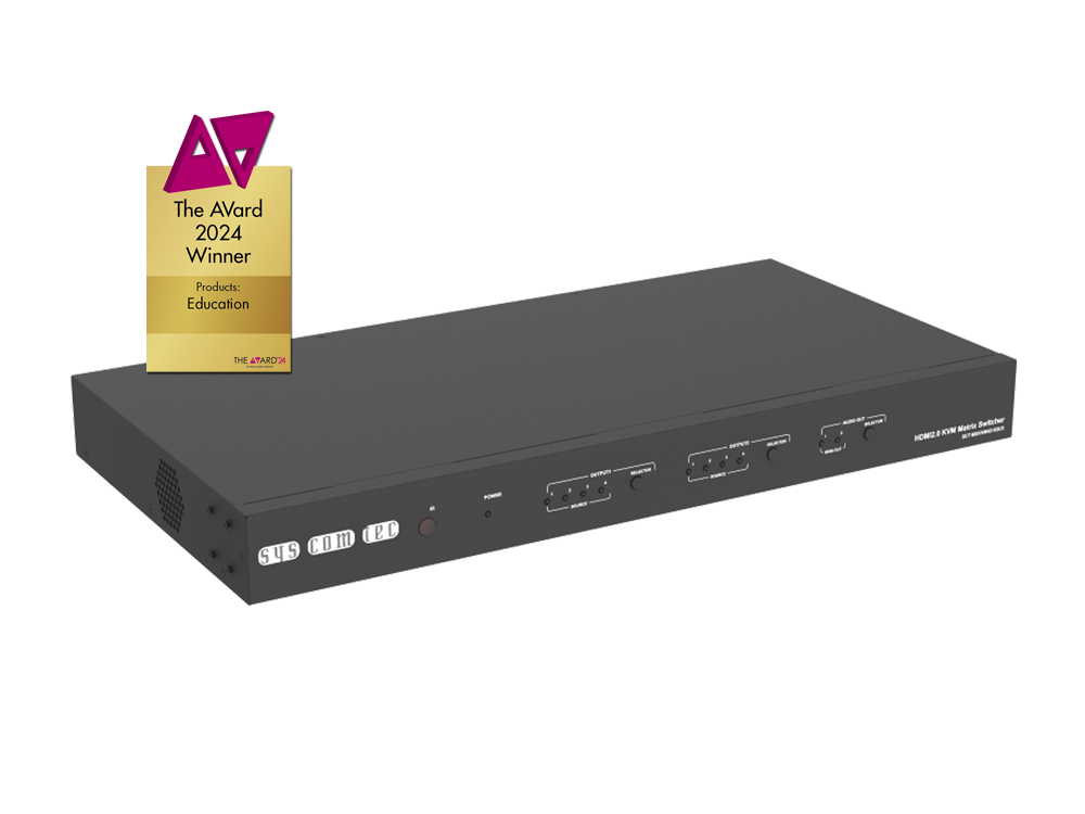 Matrix Switch HDMI2.0 UHD/4K, HDCP2.2, USB3.0, Audio, HDBT3 4x2 S