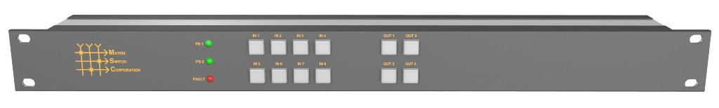 Matrix Switch Kreuzschiene SD-/ HD-/ 3G/ 6G/ 12G-SDI 8x4 m. Frontbedienfeld MSC-