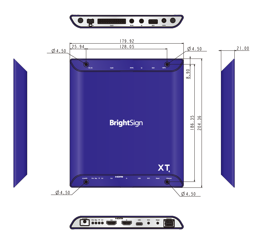 Mediaplayer 3840x2160@60Hz, HDMI IN, LAN, 2 USB, RS232, 8 GPIO XT1144